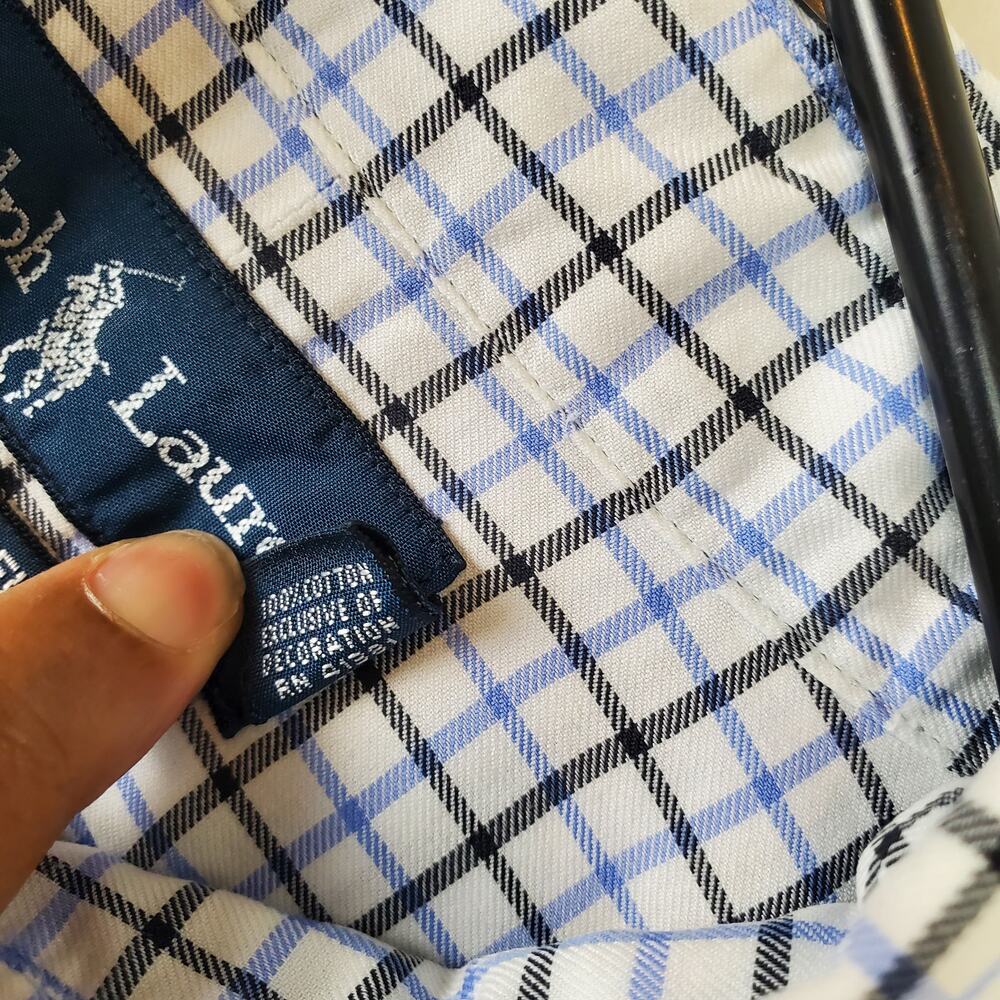 Men's 100% Cotton Ralph Lauren Button Down Plaid Classic Fit Shirt | Size Large - Picture 9 of 9